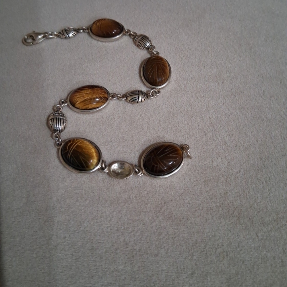 Tigers Eye Sterling Silver Bracelet
